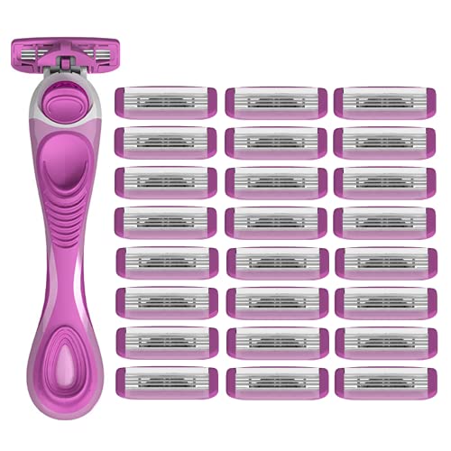 ShaveMOB 4-Blade Shaving Kit for Women with Flex Head + 24 Refills (Pack of 1, 24 Count) – The Purist