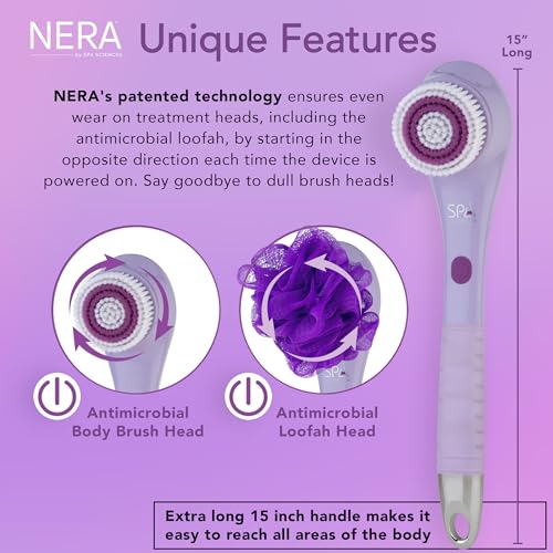 Spa Sciences NERA 4-in-1 Sonic Shower & Body Cleansing System – Lavender