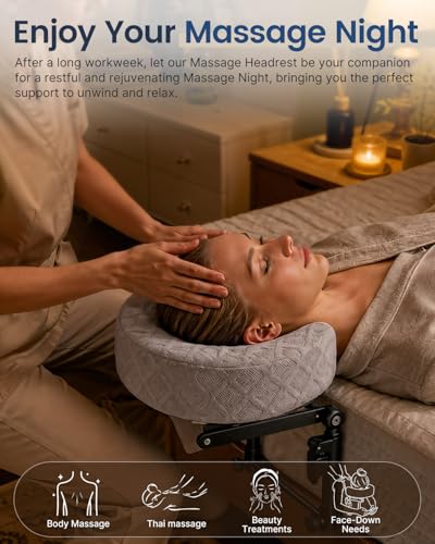 Adjustable Bed Massage Headrest with Memory Foam & Arm Rest for Spa & Relaxation