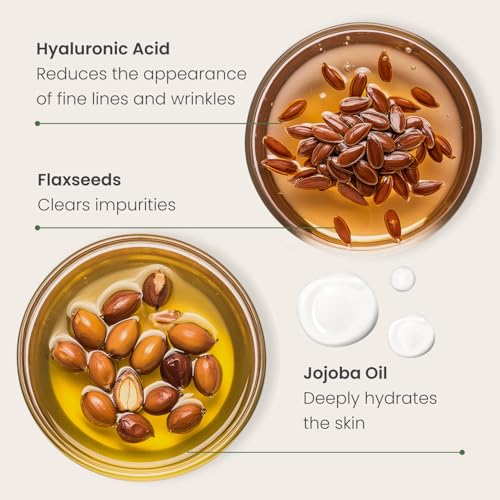 PLANTIFIQUE Korean Jojoba Oil & Hyaluronic Acid Face Massage Serum ? Hydrating Anti-Aging Collagen & Niacinamide Formula ? Perfect for Gua Sha Facial Massage ? Gift for Men & Women