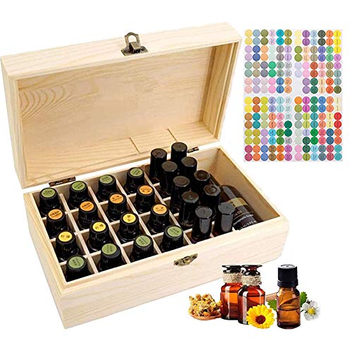 Wooden Essential Oil Organizer Case with Lock, 36 Slots Travel Storage