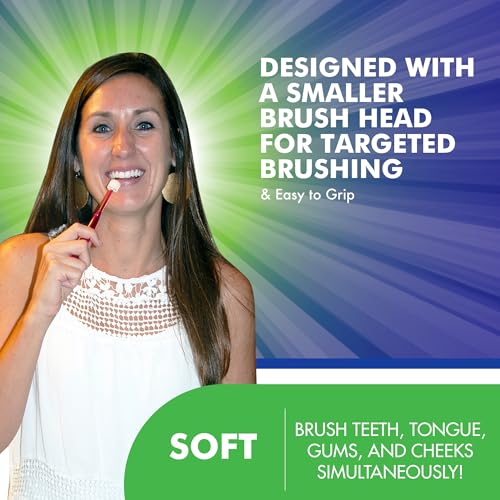 Adult Soft Toothbrush 6 Pack with Round Head & All-Around Clean - Assorted Colors