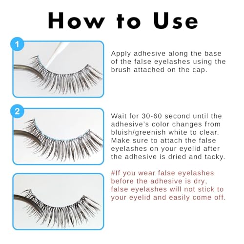 D-UP 2 Pack Lash Extension Glue for Fake Lashes, K Beauty Waterproof Eyelash Glue for Sensitive Eyes, Self Adhesive Lashes, Medical Grade, Made in Korea, Clear EX 552