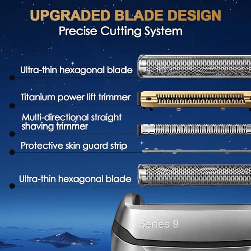 92M Series 9 Men's Electric Shaver Head, Replacement Head Series 9 Electric Shaver S9 Foil & Cutter Razor Heads Compatible with 9290cc, 9291cc, 9370cc, 9293s, 9385cc, 9390cc, 9330s, 9296cc