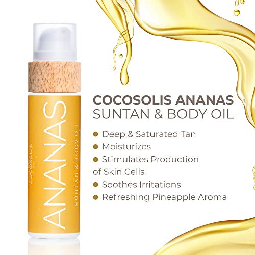 CocoSOLIS Ananas Tanning Bed Lotion Accelerator 3.72 fl oz Organic w Vitamin E & Pineapple Scent
