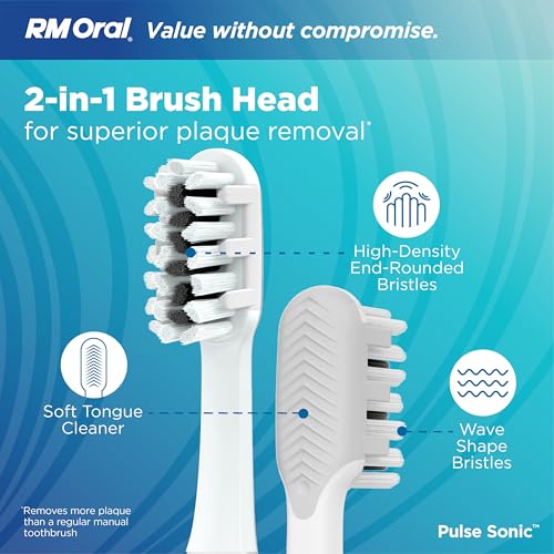 RM Oral Pulse Sonic Powered Toothbrush Soft Black - Rechargeable & Travel-Friendly