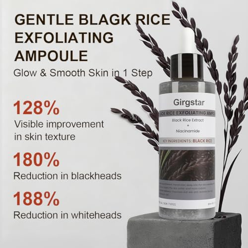 Black Rice Exfoliant Peeling Ampoule 80ml - Gentle Chemical Face & Pore Cleanser