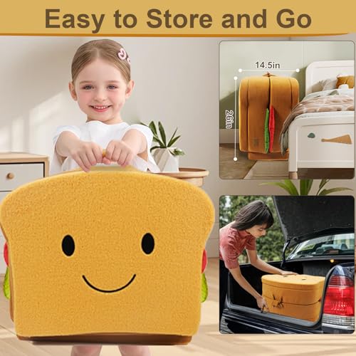 LIFTOZA Toddler Travel Bed Sandwich Style for Kids 2-6, Foldable Portable Cot with Safety Rails, Washable Cover