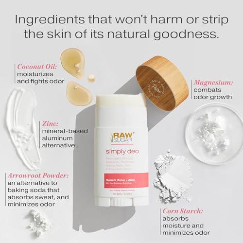 Aluminum Free Deodorant Stick Pack – Natural Freshness for Women & Men, Beach Rose & Aloe Scent