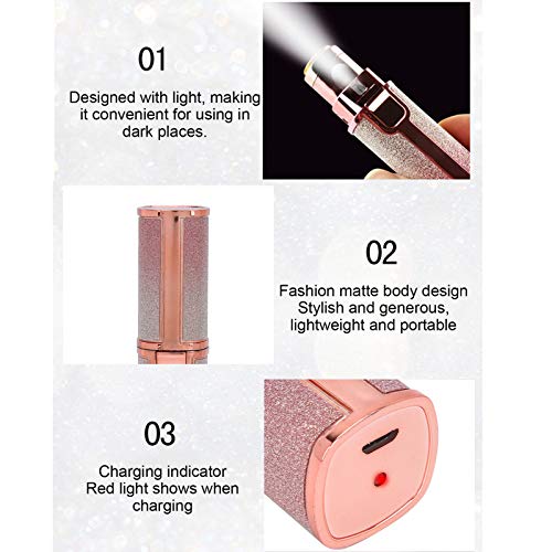 Eyebrow & Facial Hair Removal for Women, 2 in 1 Rechargeable Nose Hair & Eyebrow Trimmer, Portable Shaver with LED Light, Painless Facial Hair Trimmer for Eyebrows Lips Chin Body Peach Fuzz