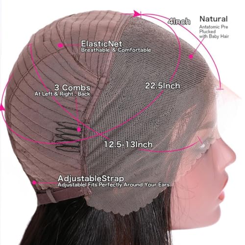 14 Inch Ombre Ginger Bob Wig Human Hair 13x4 HD Lace Front Short Bob - Pre Plucked, Glueless, 200% Density