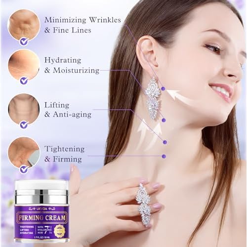 Retinol Neck & Face Wrinkle Cream for Women, Neck Cream for Tightening and Firming, Anti Aging Skin Care with Collagen & Hyaluronic Acid, Instant Face Lift Cream 2-Pack