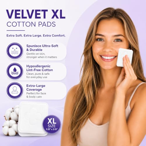 CALLA BEAUTY Velvet XL Cotton Pads for Face 500 Count (400 + 100 Extra) Pack of 1