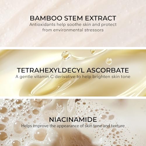 COSMEDIX Glow Bamboo Brightening Facial Mask - PM Exfoliating Facial Scrub for Tired, Dull & Uneven Skin - Anti-Aging Gentle Night Face Exfoliator with Bamboo & Niacinamide - All Skin Types
