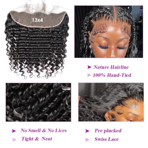Zhengshuo Deep Wave HD Lace Frontal 13x4 Free Part 20 Inch Virgin Human Hair