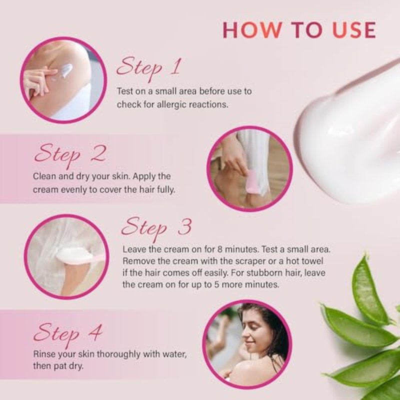 Hair Removal Cream for Women: Depilatory Cream for Intimate Areas and Pubic Area with Aloe Vera and Vitamin E - Hair Removal for Body Legs Arms Underarms Bikini - Fast Painless Soothing - 5.3 oz