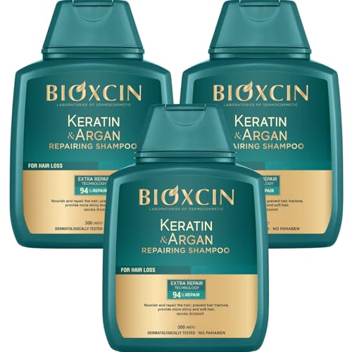 BIOXCIN Keratin & Argan Oil Shampoo Set for Damaged Hair Repair & Growth