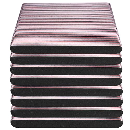 200 Pcs Nail Files Bulk - Double Sided 100/180 Grit Emery Boards for Natural & Acrylic Nails - Black Variation of THIS listing