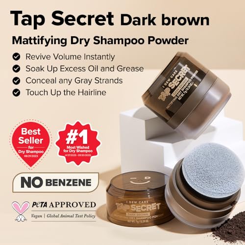Dry Shampoo Powder for Dark Brown Hair - Mattifying Hair Refresh Duo Set