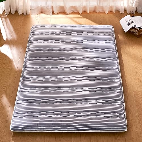 Pale Gray Japanese Foam Floor Mattress Queen 80x60 Futon Mattress Support