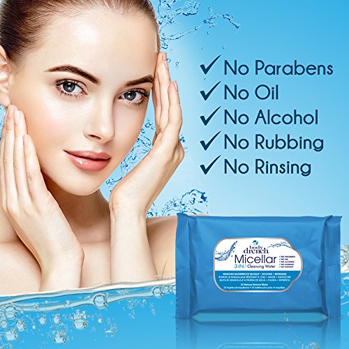 Micellar Cleansing Wipes for Makeup Removal and Sensitive Skin - 30 Count, 6 Pack