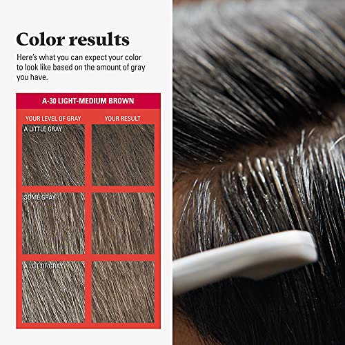 Just For Men Easy Comb-In Hair Color Light-Medium Brown A-30 - 3 Pack