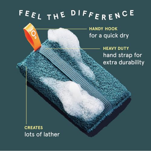 Cleanlogic Large Exfoliating Body Scrubber 3-Pack - Full-Body Loofahs for Shower