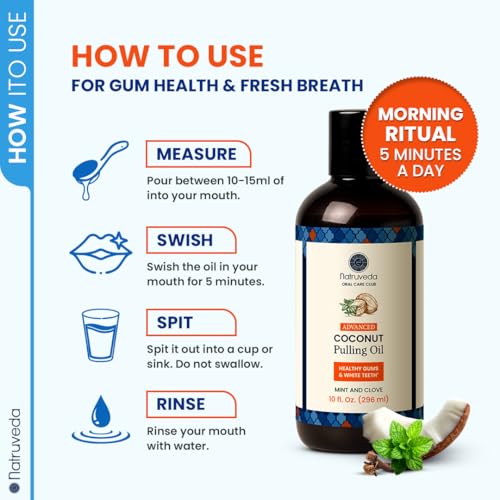 Cocomint Coconut Oil Pulling Mouthwash 40 oz Pack of 4 - Mint & Clove Flavor
