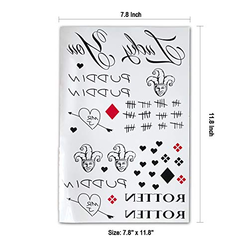 Fake Tattoo Stickers, 3-Sheet Women Temporary Tattoos and 3-Sheet Men Tattoos for Halloween Costume Cosplay Parties Accessories