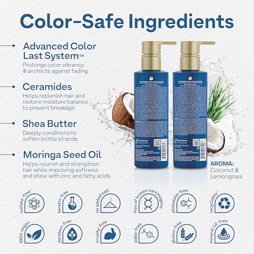 ColorProof Instant Reboot Treatment Masque 8.1 Fl. Oz. (2 Pack) Hair Mask, Lightweight, 2-Step Hair Mask for Damaged Hair with Color Protection, Coconut & Lemongrass Scent