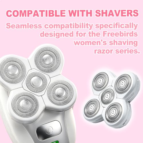 3 Pack White Titanium Alloy Shaver Heads Replacement for Frebird Flex Series - Men's Electric Head Shaver