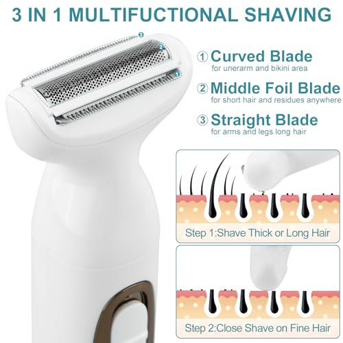 4-in-1 Waterproof Body & Bikini Trimmer for Men and Women - Cordless, hypoallergenic blades, USB Rechargeable