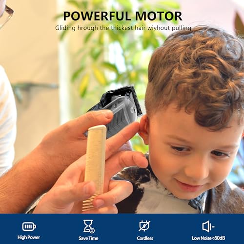 Cordless Professional Hair Clippers for Men with LED Display and 8 Fade Combs
