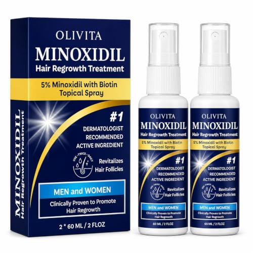 OLIVITA Minoxidil Hair Growth Spray for Men & Women 2.02oz Pack of 2