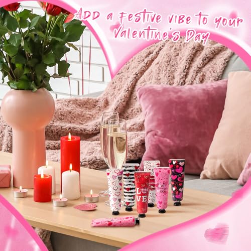 36 Pcs Valentine's Day Hand Cream Gift Set - Moisturizing Heart Lotion Bulk for Women & Men - Travel Size, Natural Ingredients, Love Themed