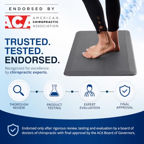 ComfiLife Anti-Fatigue Floor Mat 20x39 Inch Charcoal - Kitchen & Standing Desk Comfort