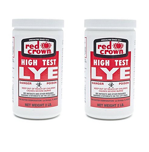 Red Crown Lye 2 Lbs Pack of 2 - High-Quality Caustic for Soap Making