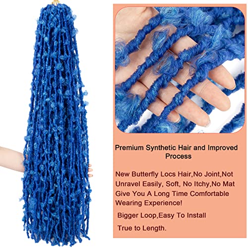 Blue Butterfly Locs Crochet Hair 30 Inch - 5 Pack, Natural & Tangle-Free