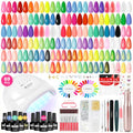 Gel Nail Kit with 48W UV Lamp & Electric Drill - Bright Luxe Tone, 69 Pieces