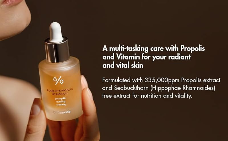 Hydrating Vitamin Serum with Royal Jelly & Propolis - Face Brightening & Anti-Aging