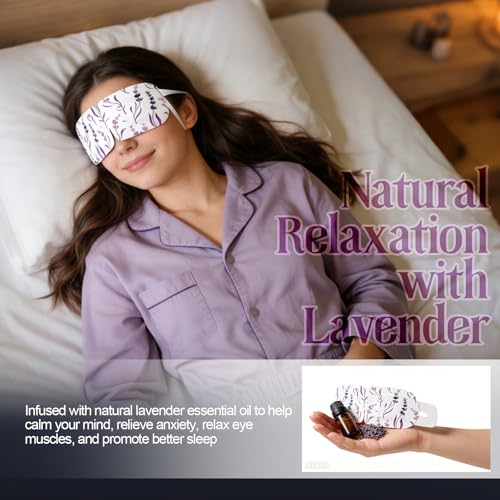 Steam Eye Mask, Heated Eye Mask For Sleep & Dry Eye Relief, Stye Eye Treatment, Warm Compress, Spa, Travel Essentials & Relaxation Disposable Eye Mask, Lavender 18 Pack