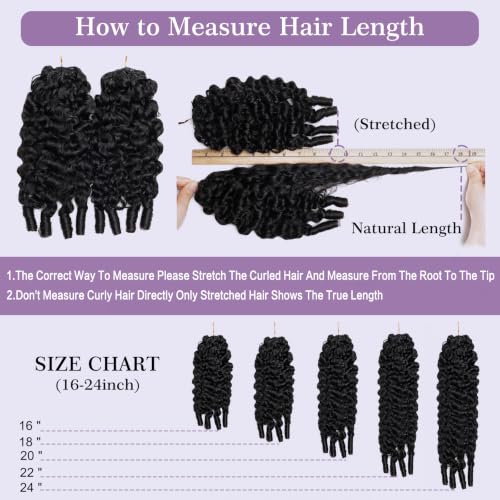 Burmese Curly Crochet Hair Extensions 120g 16 Inch - Natural Human Hair, Easy Install