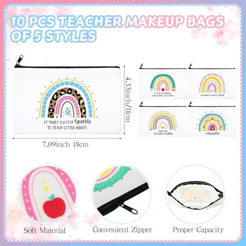 30 Pieces Teacher Gifts Bulk,Graduation Back to School Day Appreciation Week Gift 16oz Plastic Coffee Tumbler with Lids Teacher Makeup Bags Crew Socks for Women Coworker(Classic)