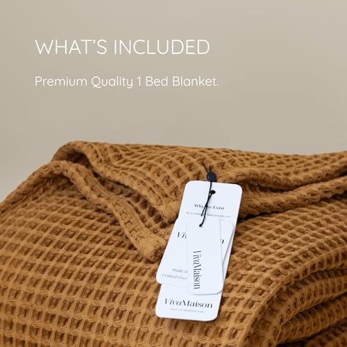 Cotton Waffle Blanket Twin XL Size 63x91 inches - Breathable & Lightweight