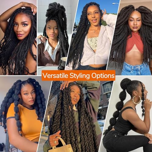 BYKSVIOC 18 Inch Marley Twist Crochet Hair - 8 Packs, Cuban Afro Kinky Faux Locs