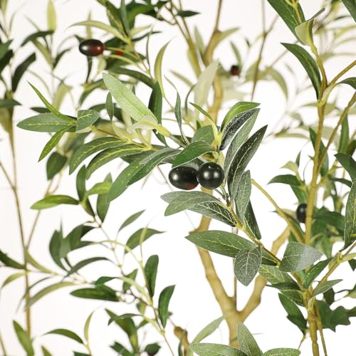7FT Artificial Olive Tree with Lifelike Trunk & Realistic Fruits - Faux Plant
