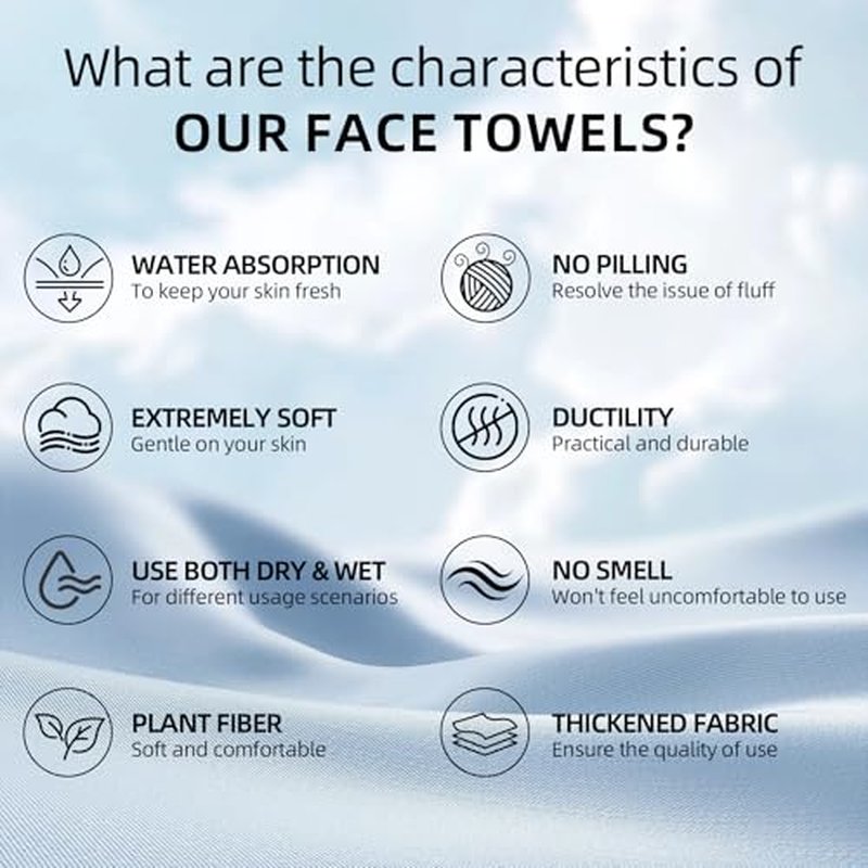 Disposable Face Towel XL (50 Count, 25x30cm) ? Ultra Soft Lint-Free Facial Towels for Women Cleansing, Makeup Remover Dry Wipes, Travel Essentials, Bathroom & Guest Room Beauty Products