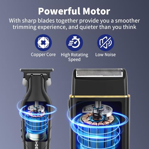 Hair Clipper and Shaver Set Professional Cordless Hair Trimmer for Men, Electric Beard Trimmers foil shavers, Barber Clipper Hair Cuttings Kit