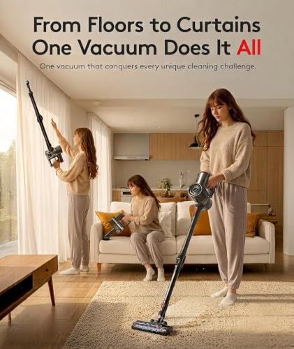 Cordless Vacuum Cleaner 40Kpa Suction 45Min Runtime 6-in-1 Self-Standing Dark Gray