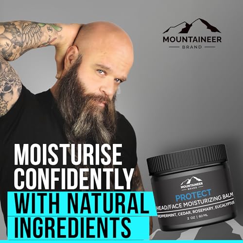 Mountaineer Brand Natural Scalp & Face Moisturizer 2oz - 2 Pack for Bald Men